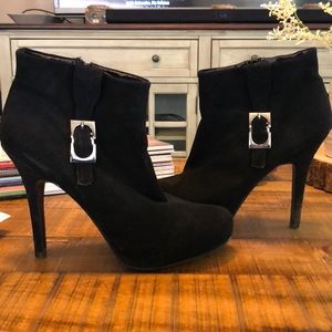 Black zip up booties
